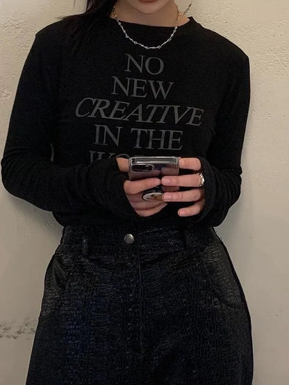 Langarmshirt mit Vintage-Buchstabenprint