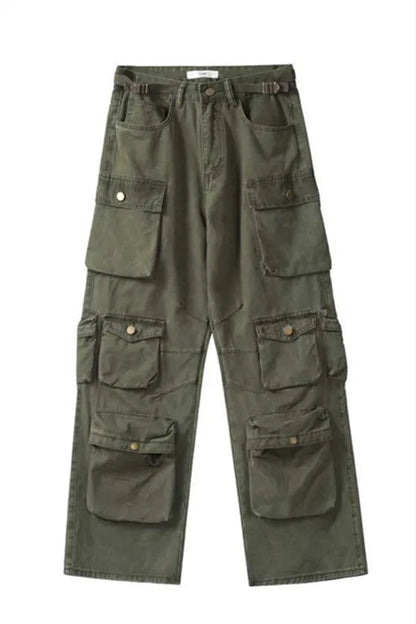 Vintage Multi Pocket High Waist Cargo Pants
