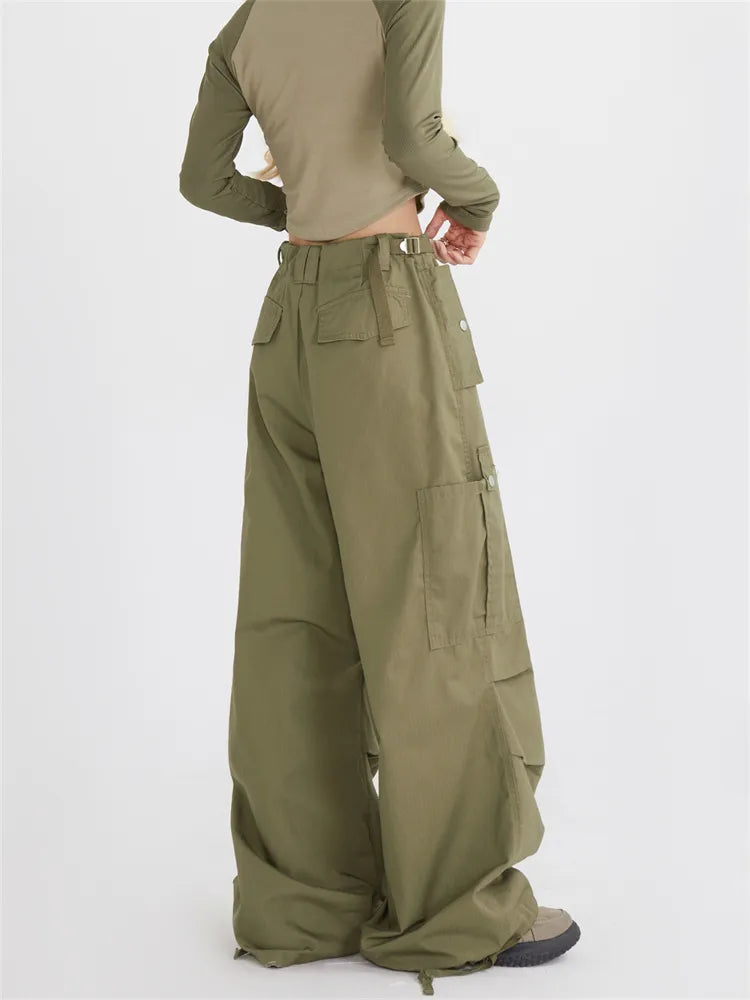 Vintage  Parachute Ruched Cargo Pants