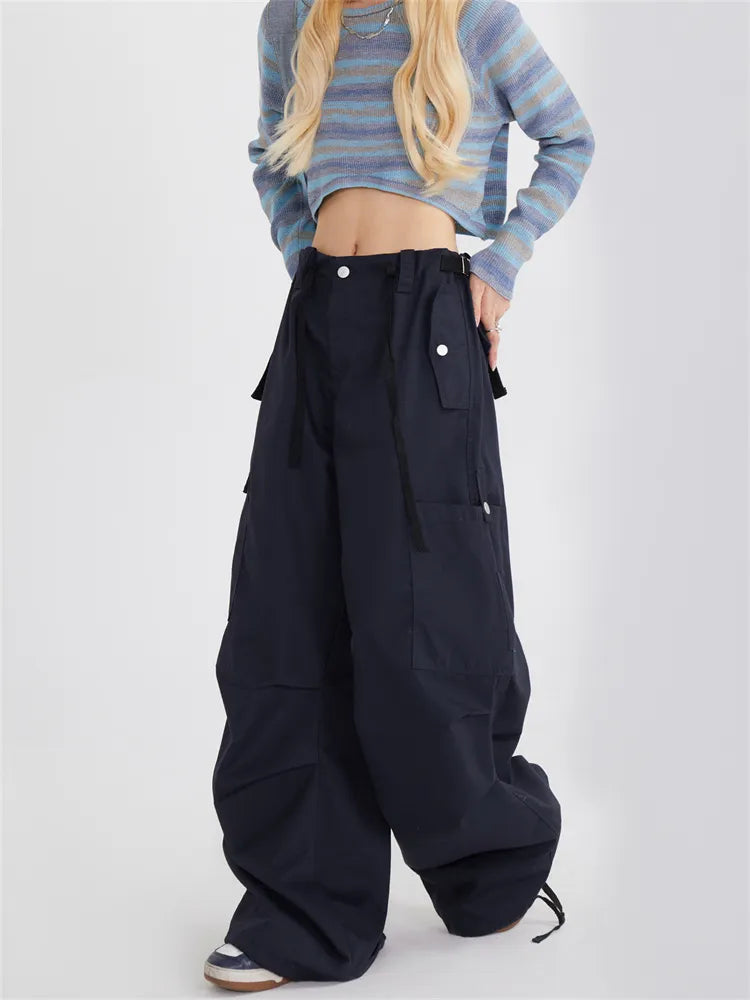 Vintage  Parachute Ruched Cargo Pants