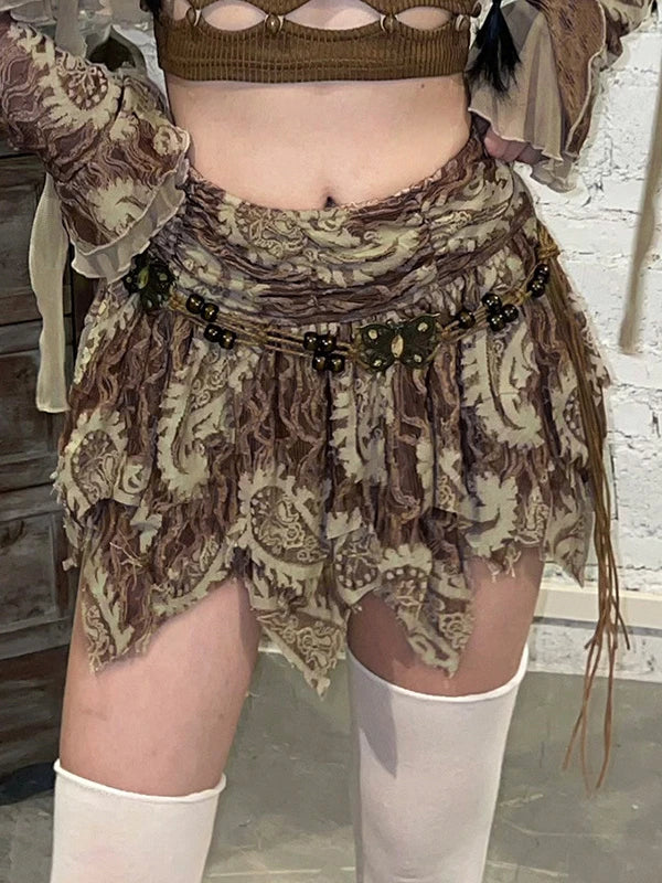 Retro Fairycore Multi Layer Mini Skirt