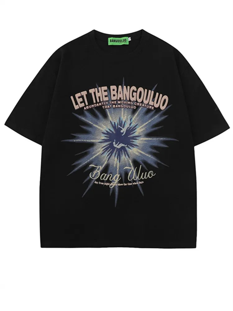 Vintage bedrucktes Kurzarm-Oversize-T-Shirt