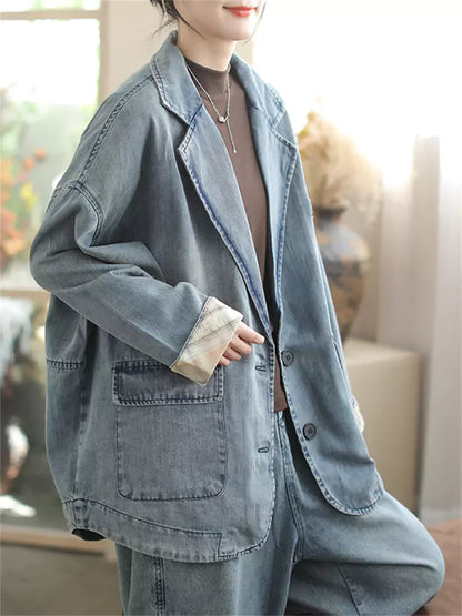 Vintage Jeansjacke im lässigen Schnitt für Damen