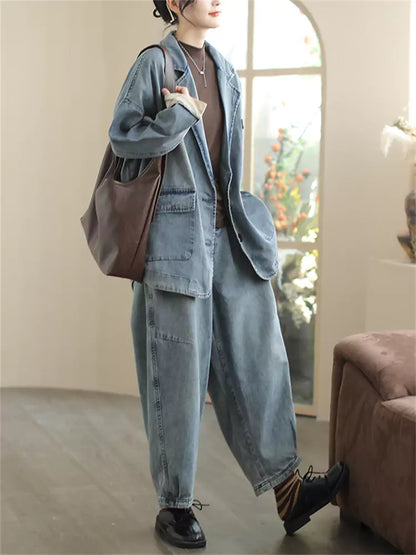 Vintage Jeansjacke im lässigen Schnitt für Damen