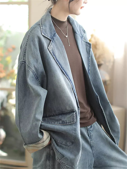 Vintage Jeansjacke im lässigen Schnitt für Damen