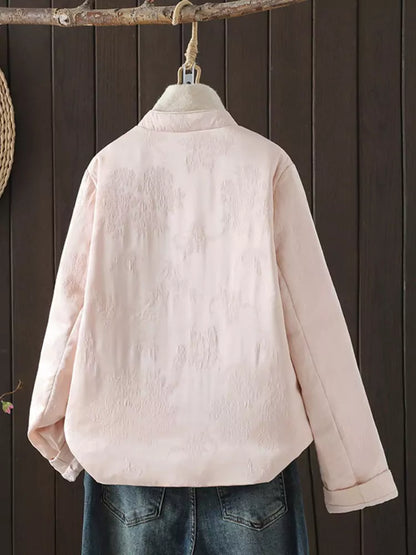 Vintage-Mantel aus rotem Satin-Jacquard im chinesischen Stil mit Stehkragen