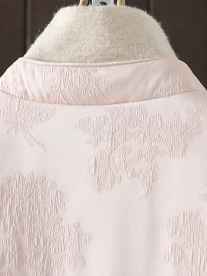 Vintage-Mantel aus rotem Satin-Jacquard im chinesischen Stil mit Stehkragen