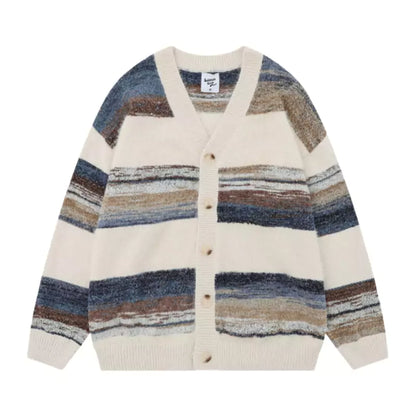 Vintage-Streifen-Strickjacke