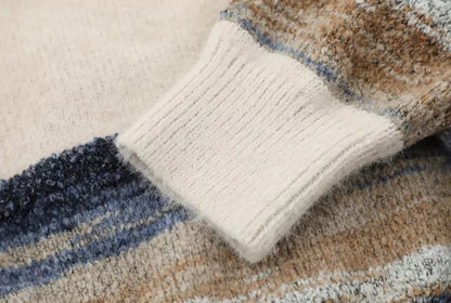 Vintage-Streifen-Strickjacke