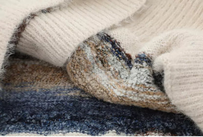 Vintage-Streifen-Strickjacke