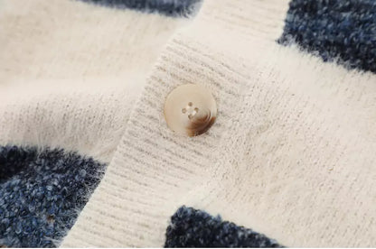 Vintage-Streifen-Strickjacke