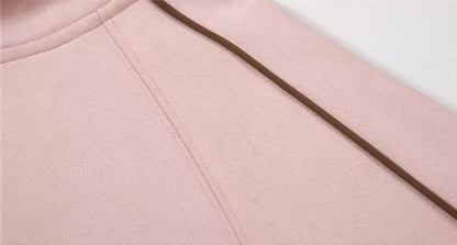 Sudadera vintage versátil de ante bordado