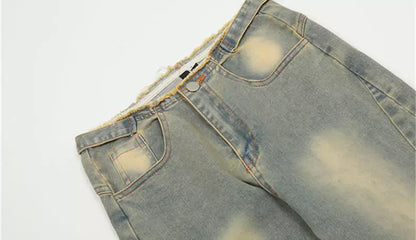 Vintage Washed Straight Leg Jeans