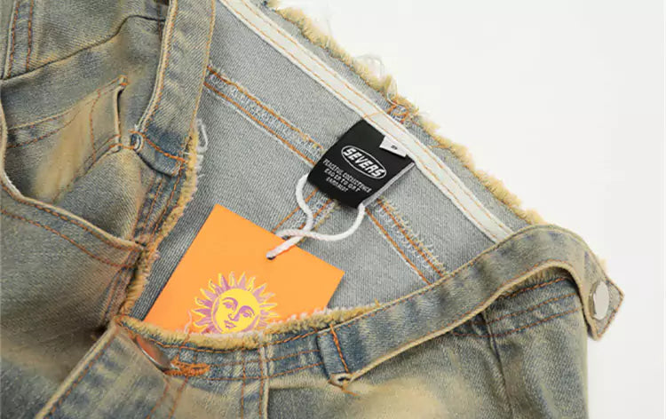 Vintage Washed Straight Leg Jeans