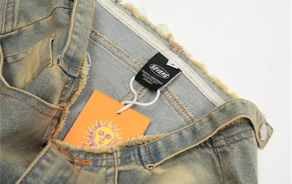 Vintage Washed Straight Leg Jeans