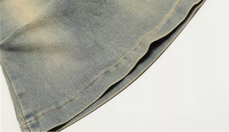 Vintage Washed Straight Leg Jeans