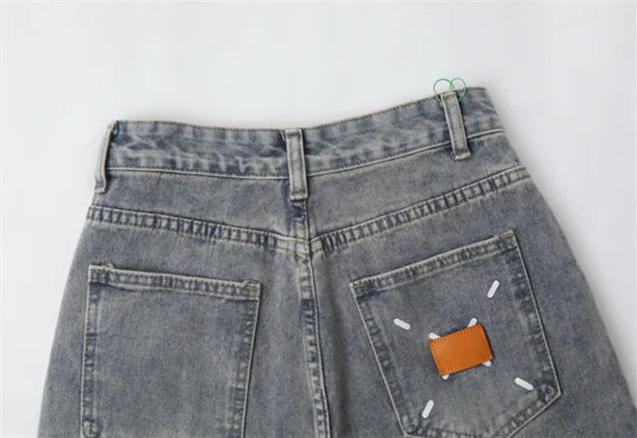 Washed Hip Hop Retro Relaxed Straight Leg Jeans