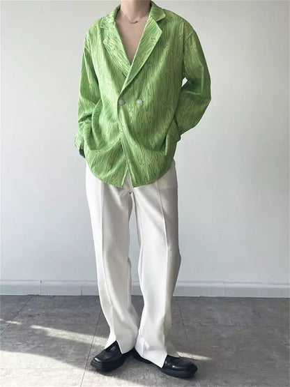 Water Ripple Print Casual Stylish Lapel Shirt for Men