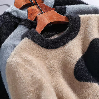 Wal-Anime-Pullover aus Kunstnerz-Jacquard