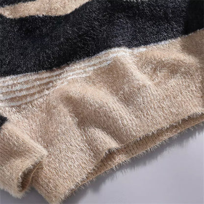 Wal-Anime-Pullover aus Kunstnerz-Jacquard