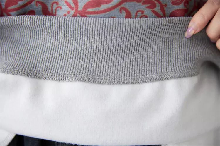 Damen-Fleece-Sweatshirt mit künstlerischem Retro-Taschenprint und lockerem Schnitt
