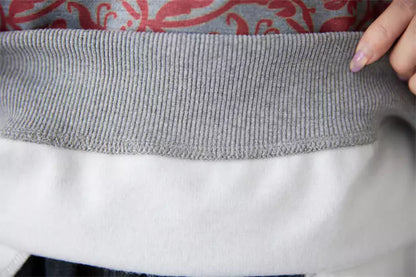 Sudadera informal holgada de polar con estampado retro de bolsillo y estilo artístico para mujer