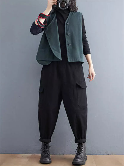 Literarische Retro-Anzugweste für Damen, Frühling/Herbst