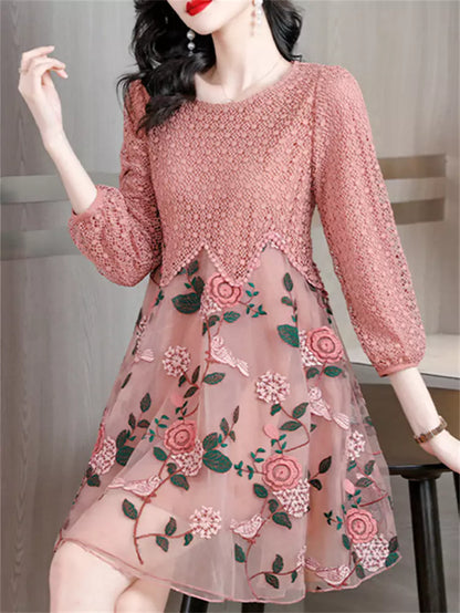 Women's Must-Have Trendy Floral Pink Flowy Mini Dress