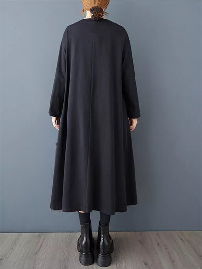 Vestido midi de tul con paneles de malla oscura para mujer, talla grande