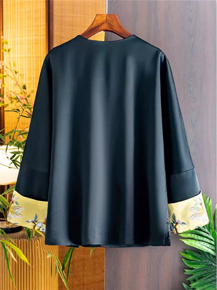 Women's Luxury Floral and Butterfly Embroidery Coat
