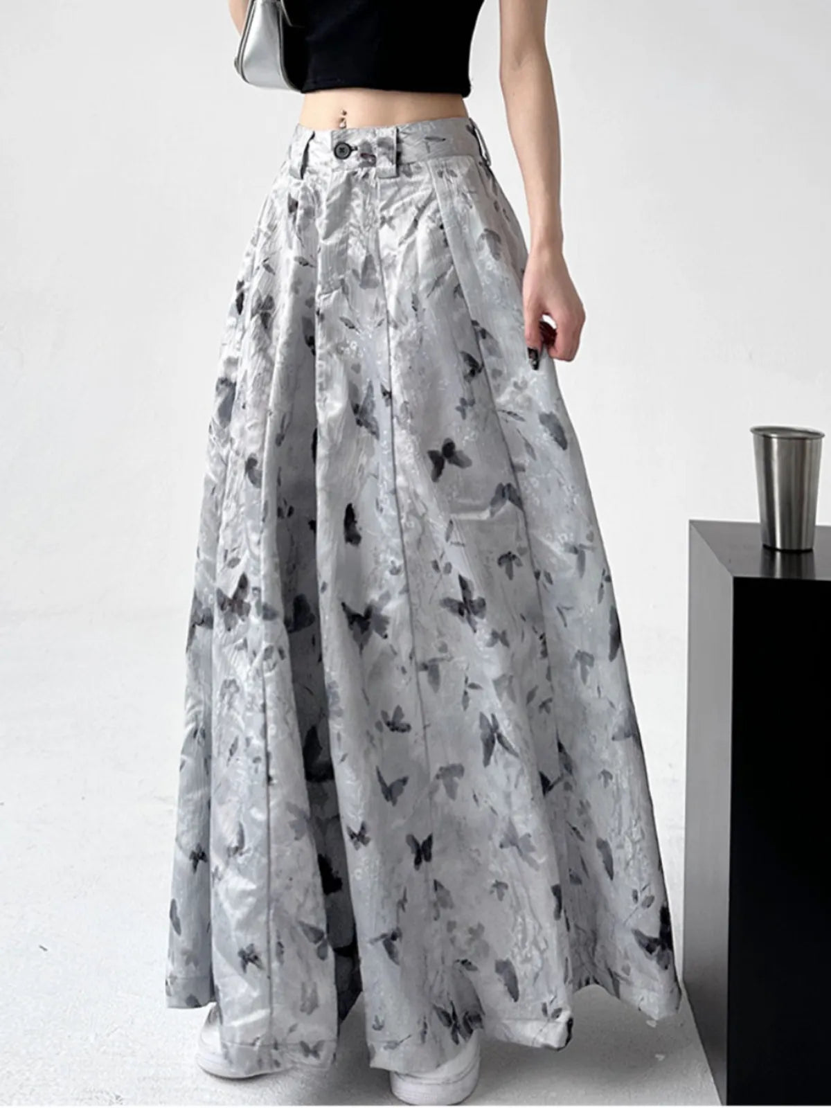 Y2K Butterfly Printed A-line Maxi Skirt